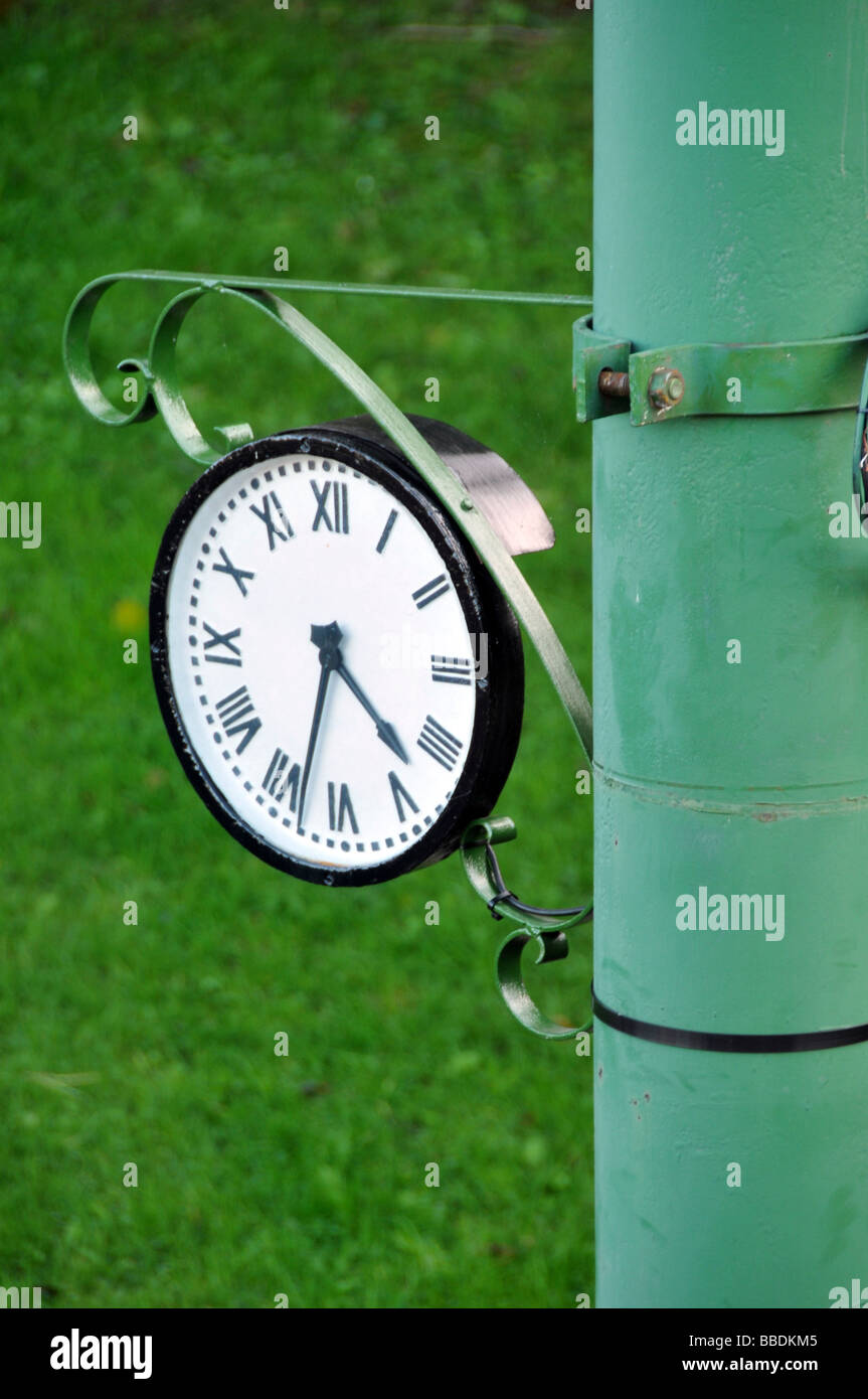 Outdoor Antique Pole Clock Stock Photo Alamy