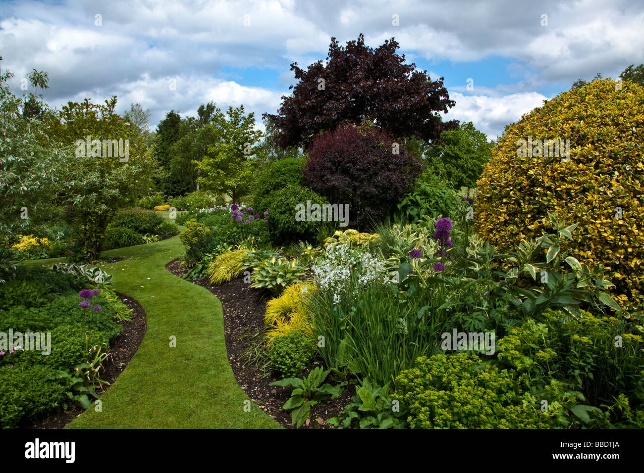 Sweeping Vista of Gardens at Glen Chantry Gardens & Nursery Stock Photo