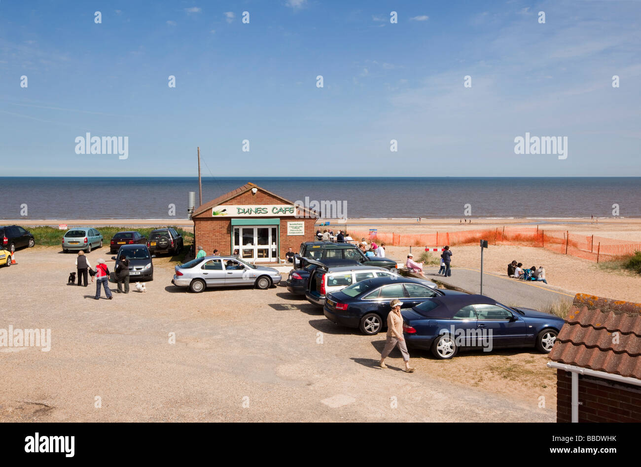 UK England Norfolk Winterton on Sea Beach Seafront Car Park and Dunes