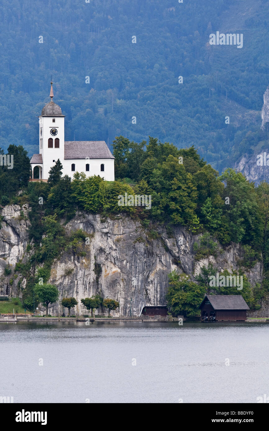 Johannesberg Chapel Traunkirchen Traunsee Lake in Austria Stock Photo