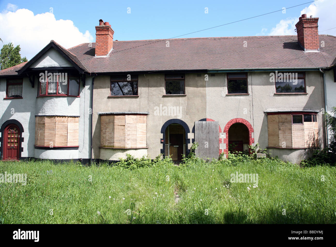 Boarded up houses in Dudley, West Midlands Stock Photo Alamy