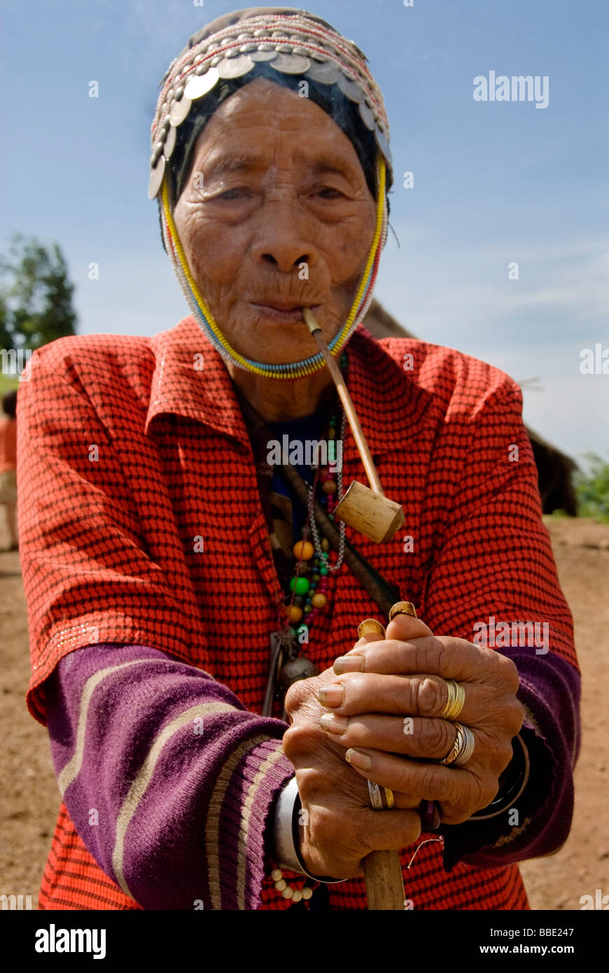 Akha Hill Tribe Woman Stock Photo - Alamy