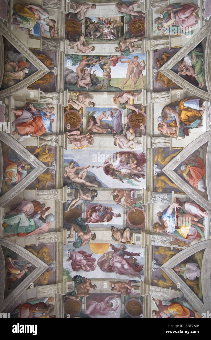 Sistine chapel frescoes Stock Photo