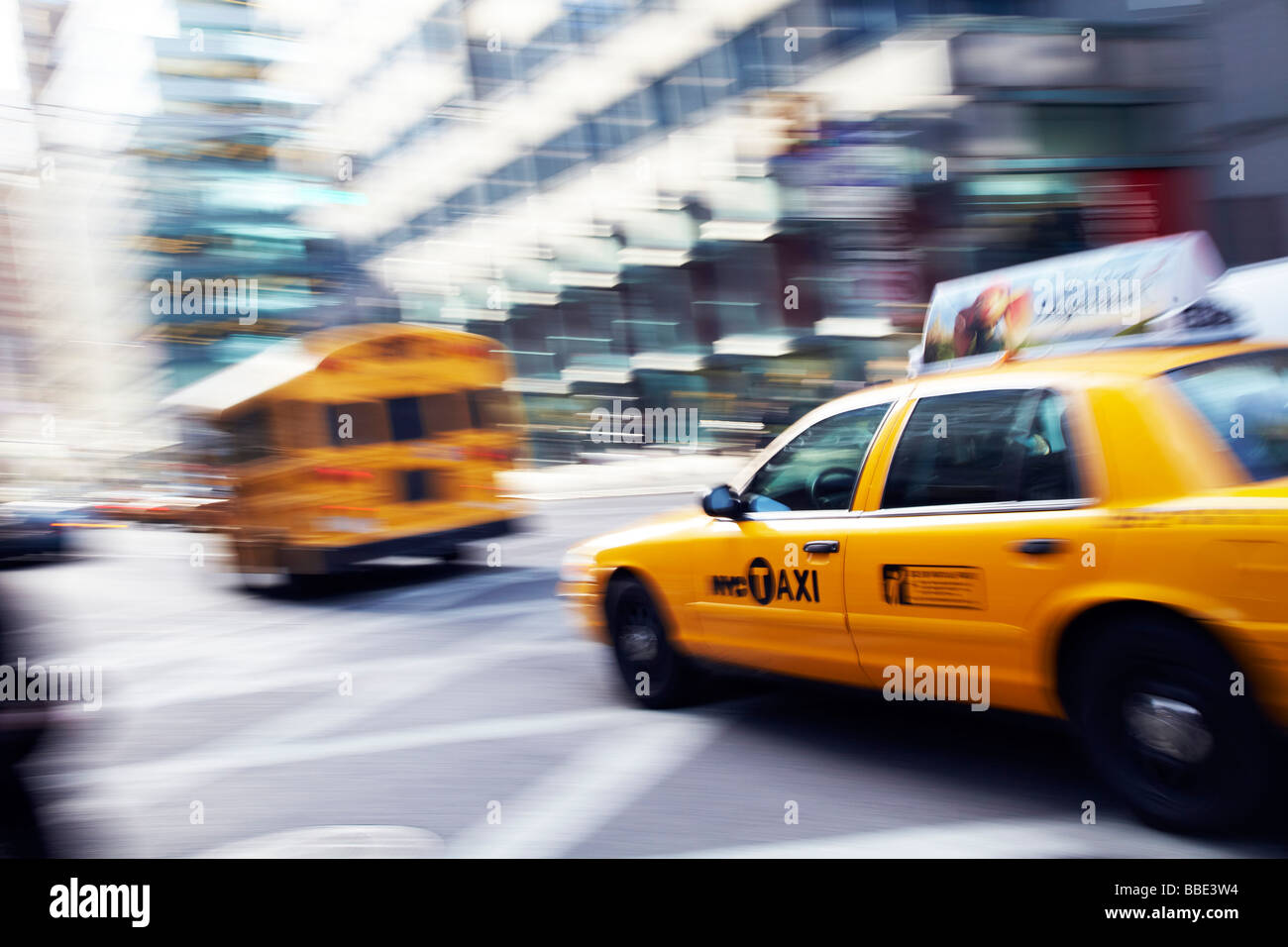 yellow taxi,, New York taxis, New York Stock Photo