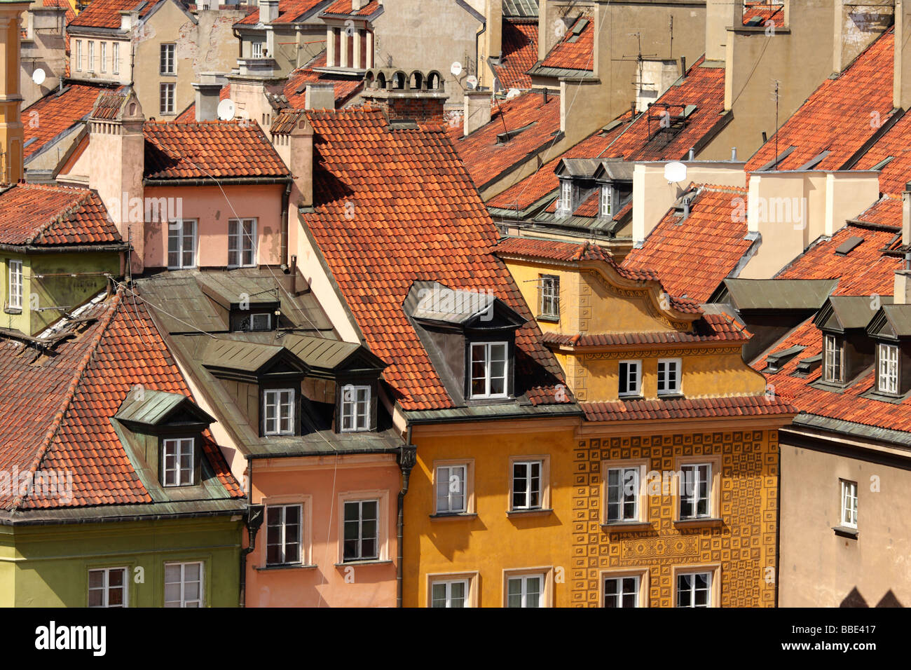 Houses in Old Town Warsaw Poland Stock Photo Alamy