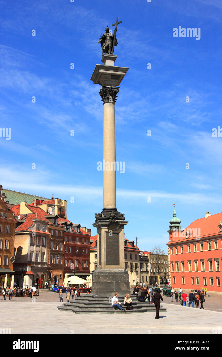 Sigismund III column Kolumna Zygmunta in Old Town Warsaw Poland Stock Photo