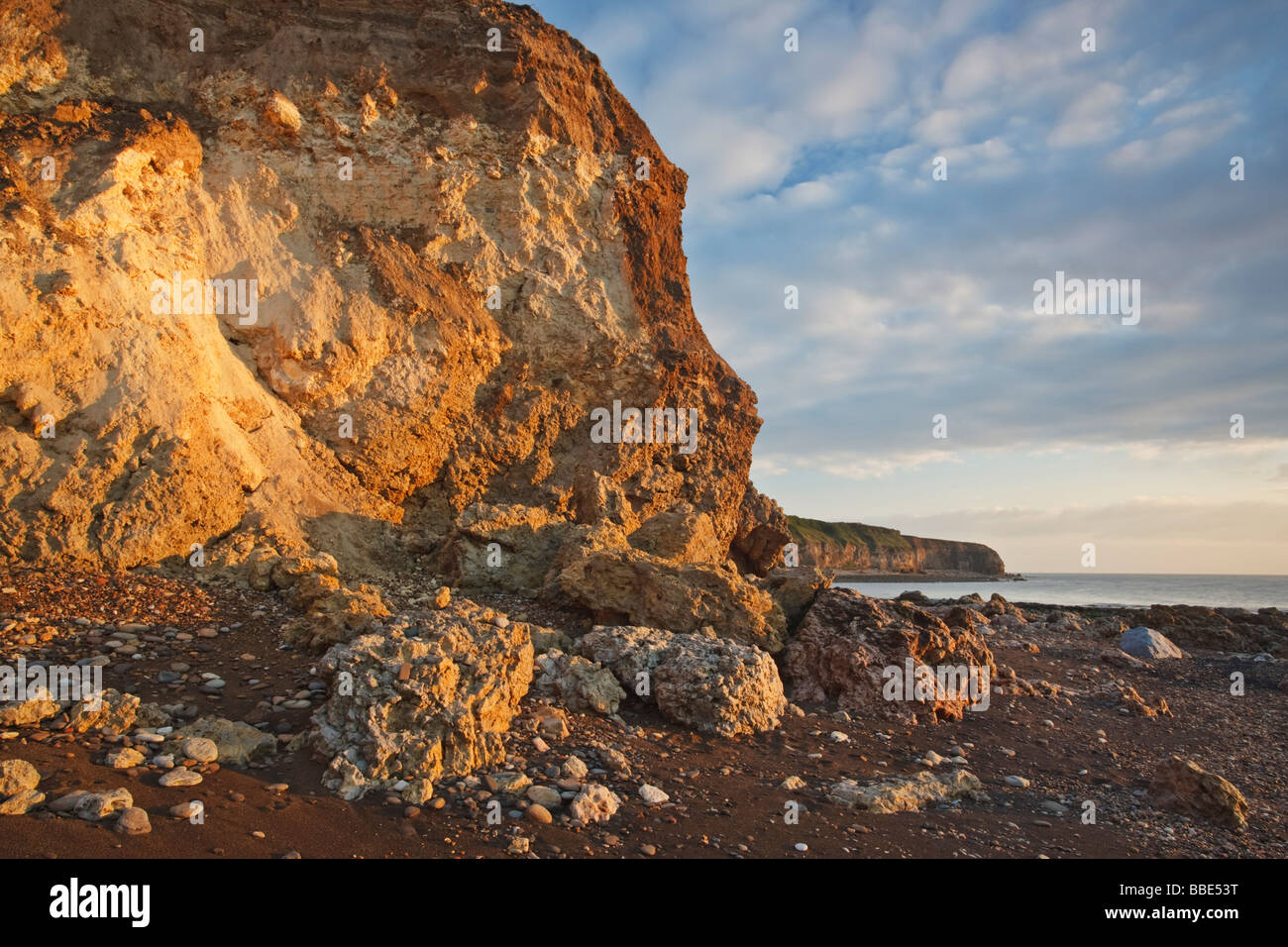 The magnesian limestone cliffs of Hawthorn Hive near the town of Seaham