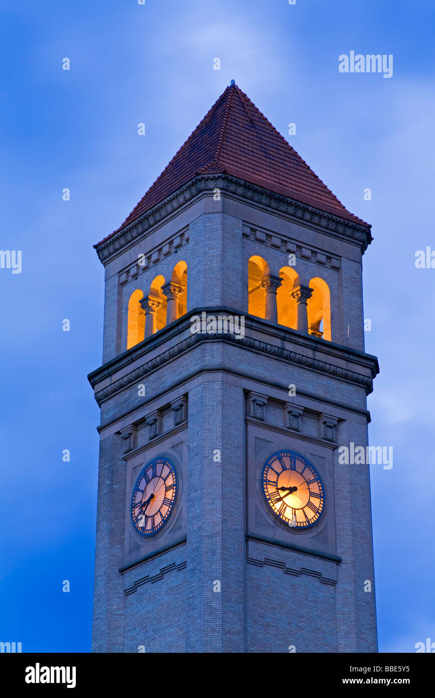 Clock Tower in Riverfront Park; Spokane, Washington, USA Stock Photo