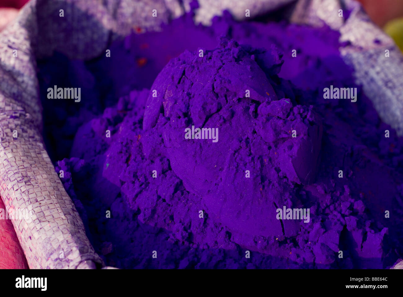 Color powder, used for religious and beauty purposes. Gokarna, South India. Maha Shivaratri festival, feb. 2009 Stock Photo