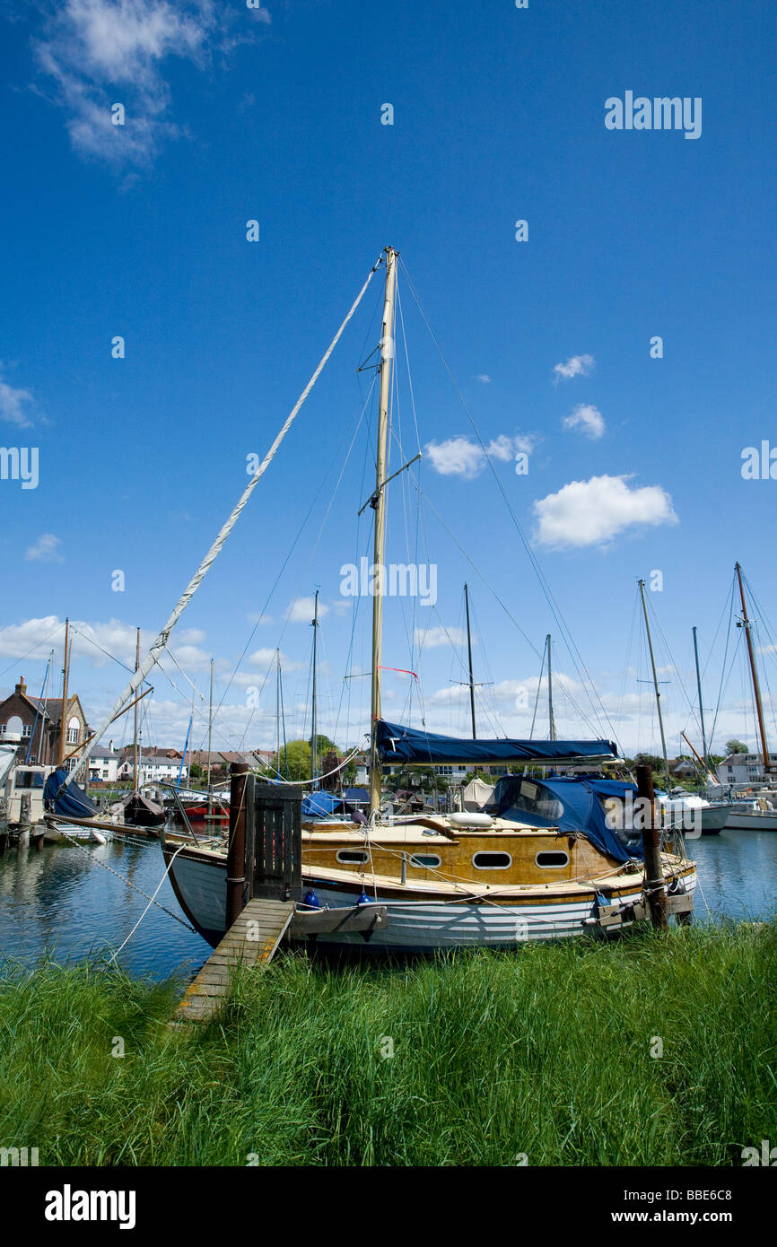 Old wooden sailing boat. Emsworth Harbour, Hampshire, UK Stock Photo
