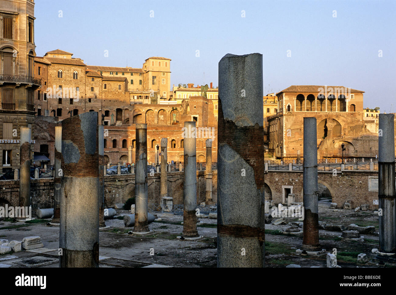 Trajan's forum, Trajan's markets, Ulpia Basilica, Via Alessandrina, Via dei Fori Imperiali, Rome, Lazio, Italy, Europe Stock Photo