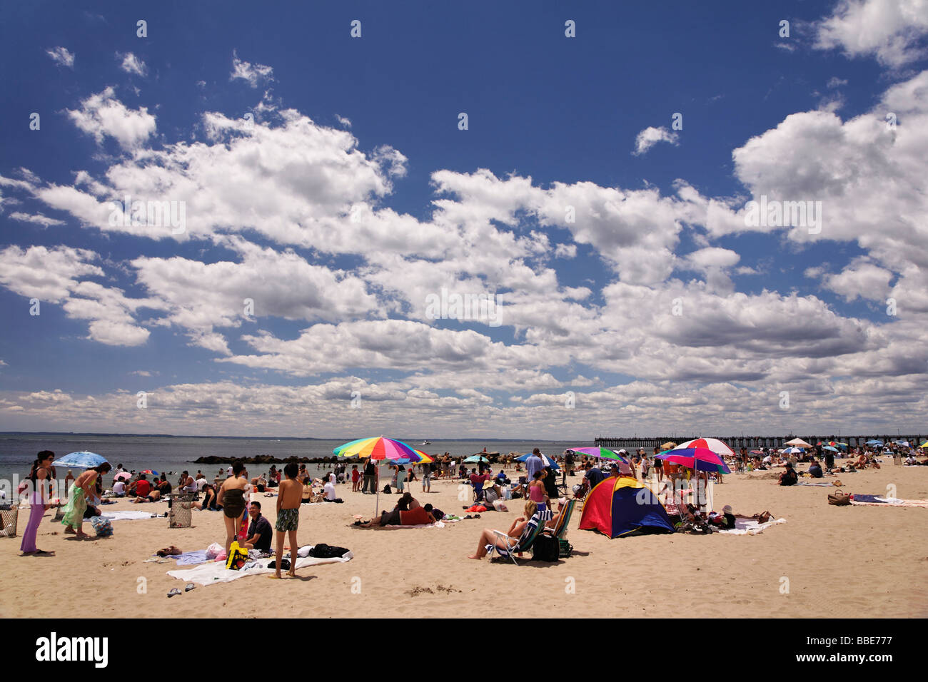 The popular beach at Coney Island in New York s Brooklyn neighborhood
