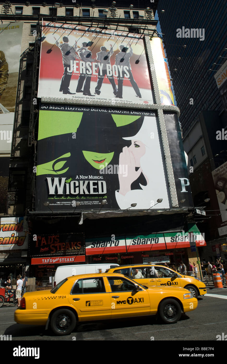 Billboards in Times Square advertising Broadway shows on Friday May 22 2009 Richard B Levine Stock Photo