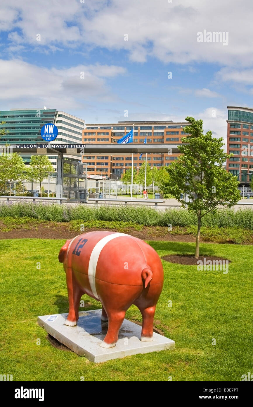Pig statue; International District, Seattle, Washington State, USA