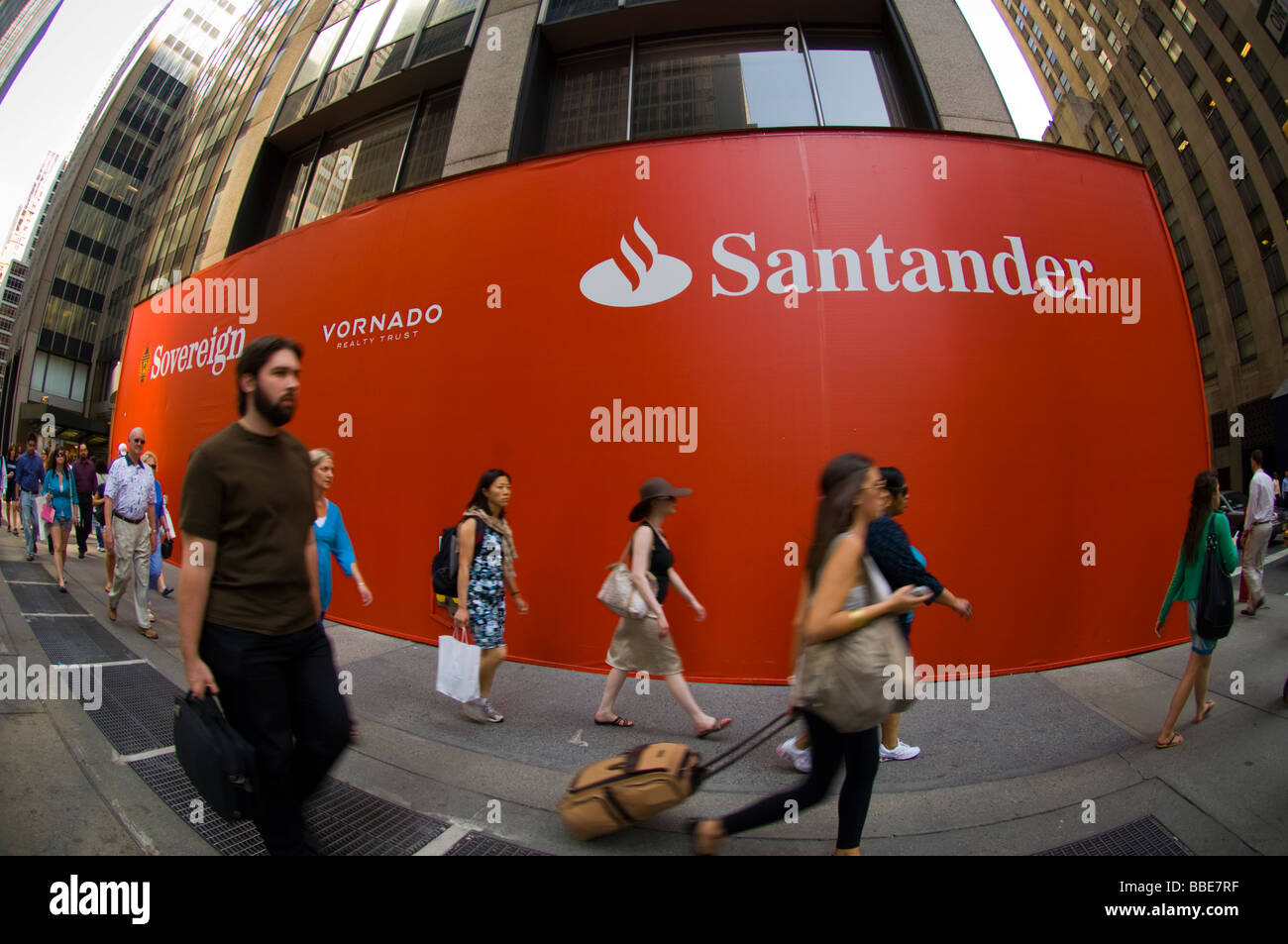A branch of a Banco Santander formerly Sovereign Bank under construction in Midtown Manhattan in New York Stock Photo