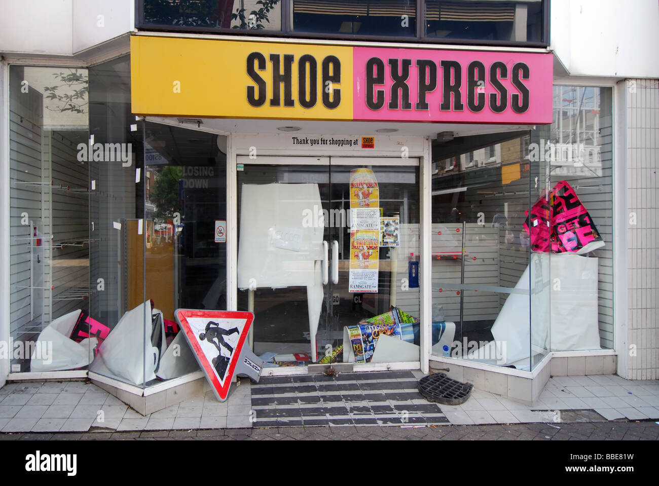 A closed down Shoe Express Shop in Margate high street UK Stock Photo -  Alamy