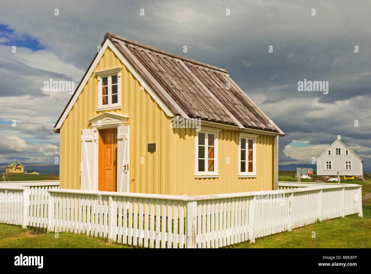 Holiday home, nature reserve, Flatey island, Flatey, Iceland, Europe Stock Photo