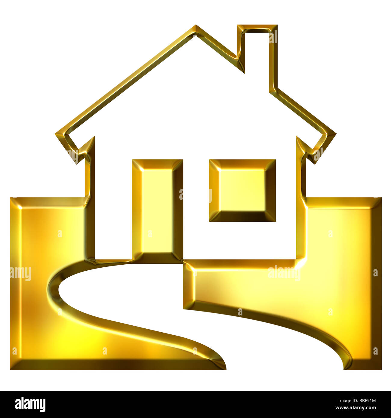3d golden real estate Stock Photo Alamy