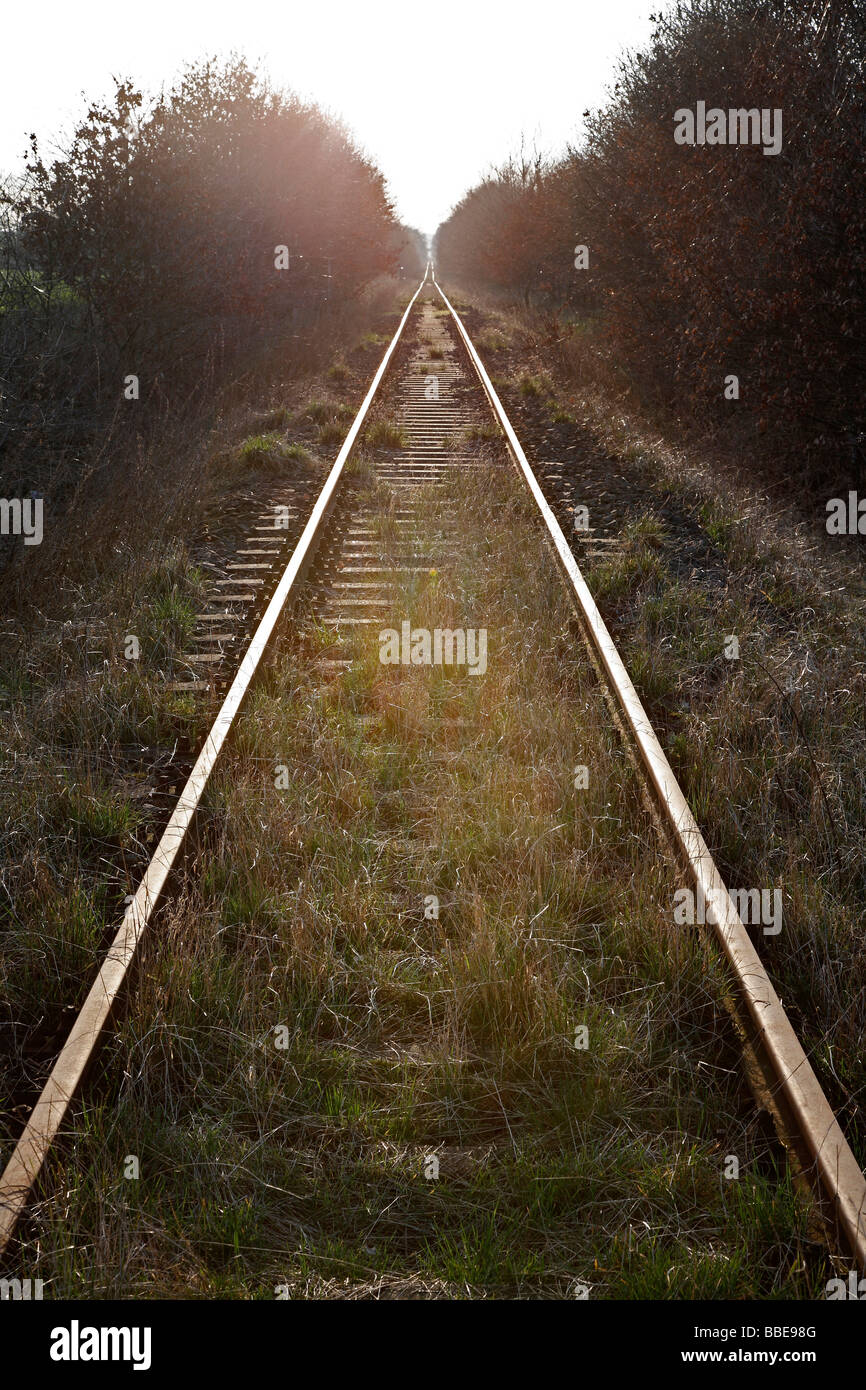 Disused railway track Stock Photo