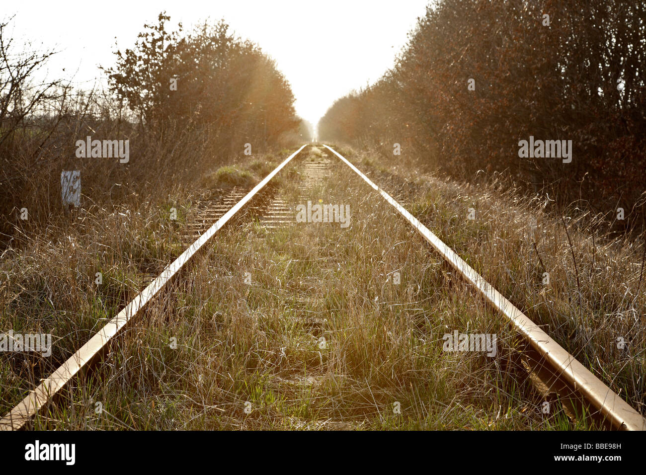 Disused railway track Stock Photo