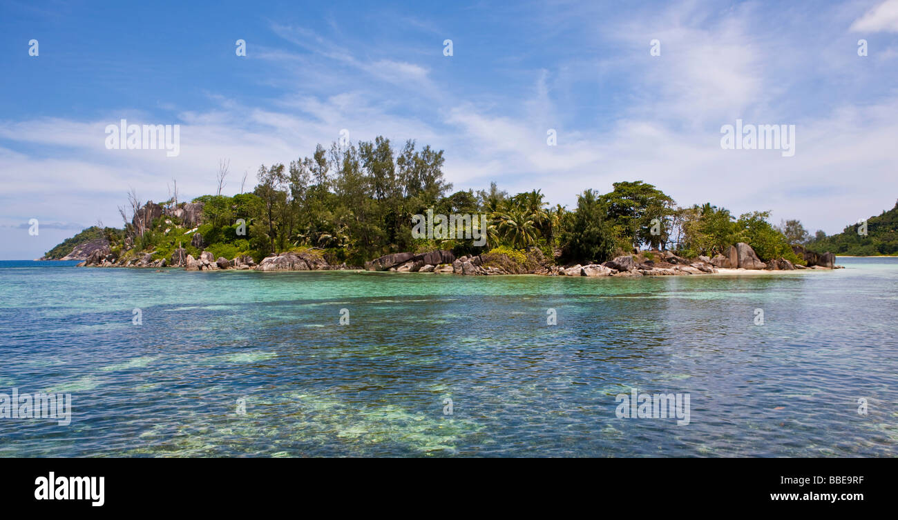 Beach of Anse L'Islette, Mahe Island, Seychelles, Indian Ocean, Africa Stock Photo