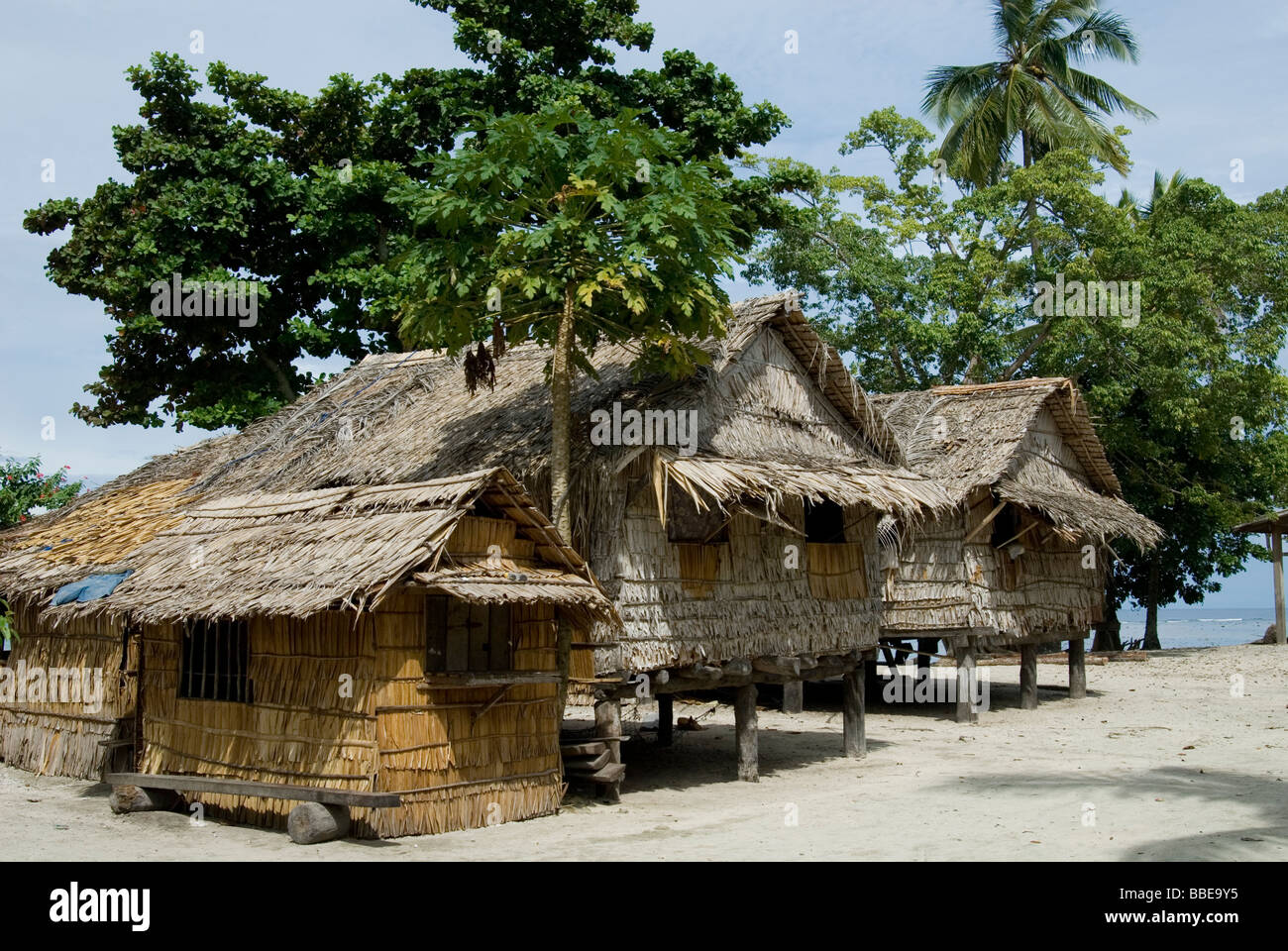 Traditional village at Lilisiana, Auki, Malaita, Solomon Islands Stock Photo