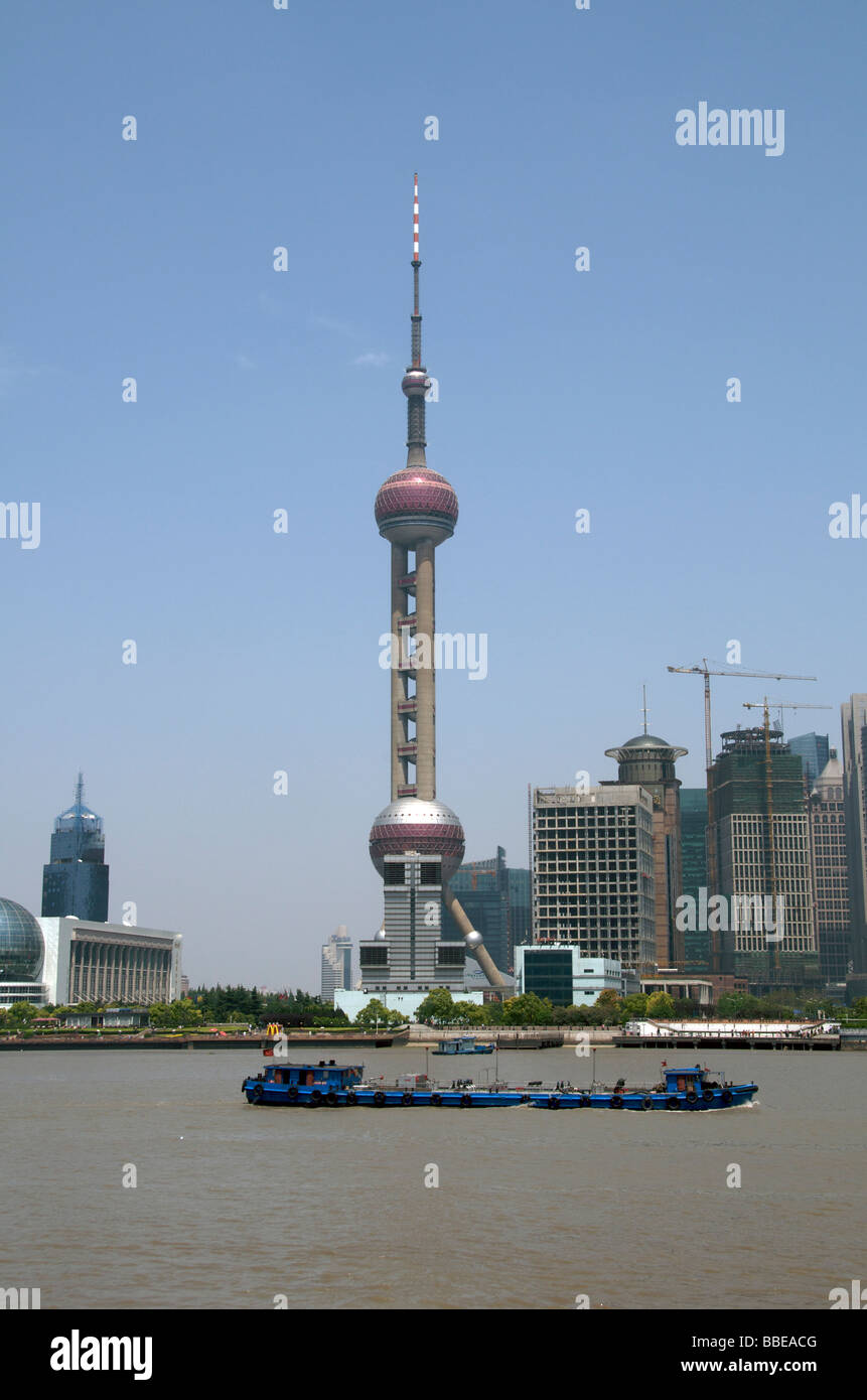 Oriental Pearl TV Tower Pudong Park Lujiazui Shanghai China Stock Photo