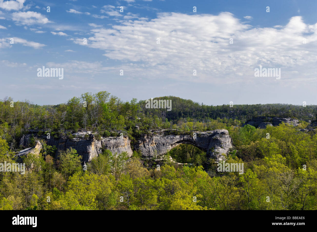Natural Arch in Daniel Doone National Forest Kentucky Stock Photo
