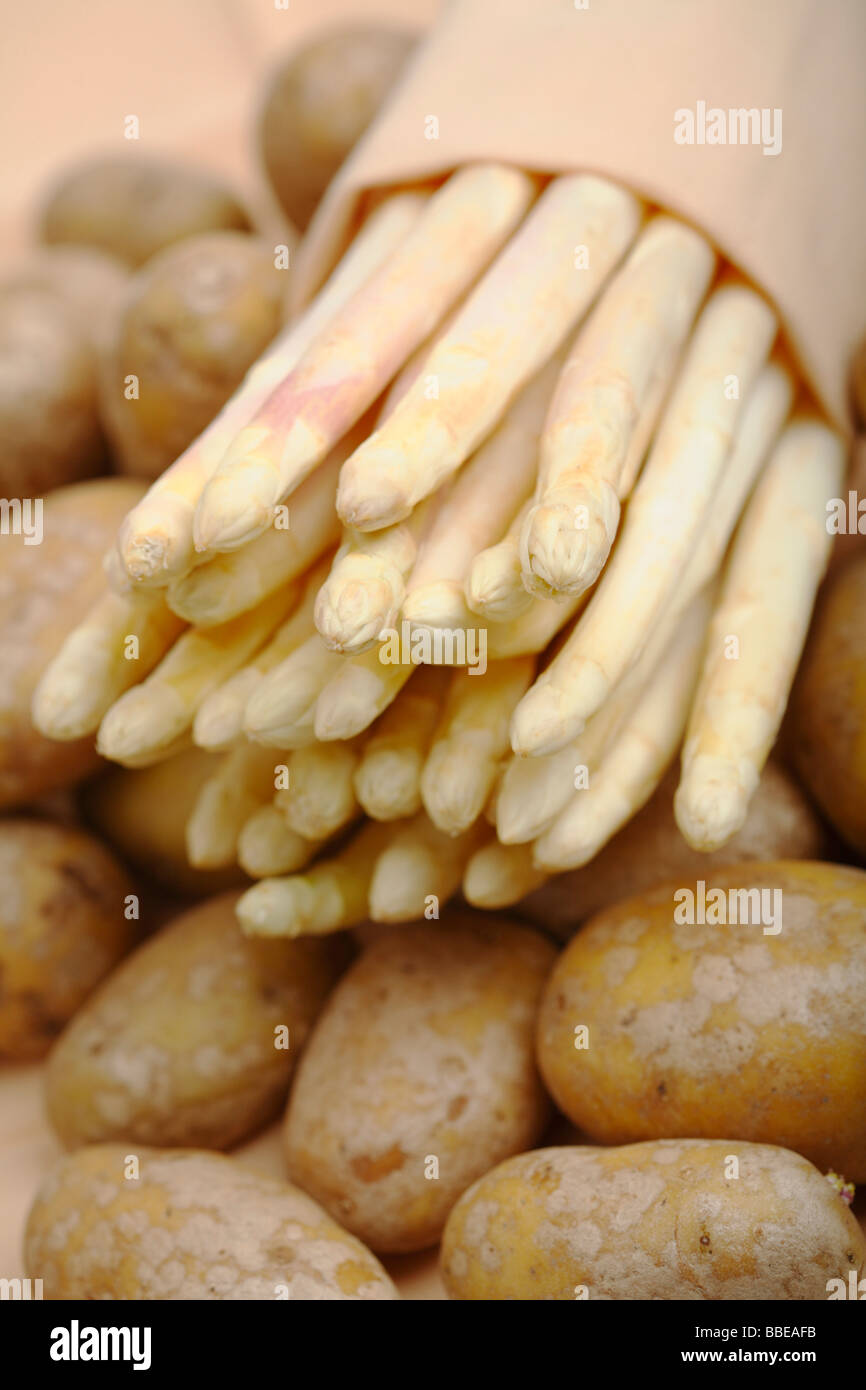 Asparagus and potatoes Stock Photo