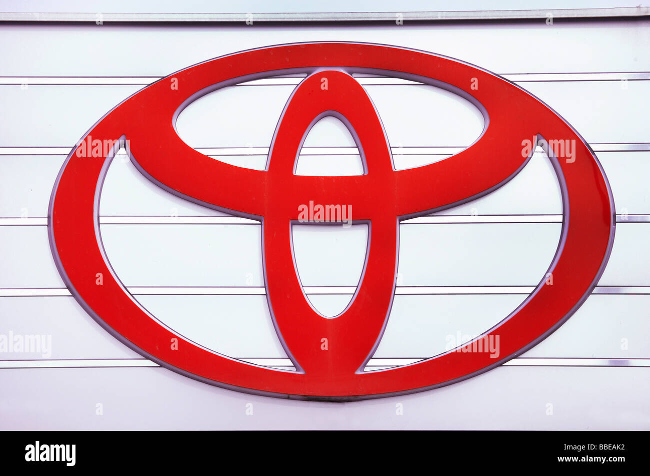 Company logo of the Toyota Motor Corporation Stock Photo