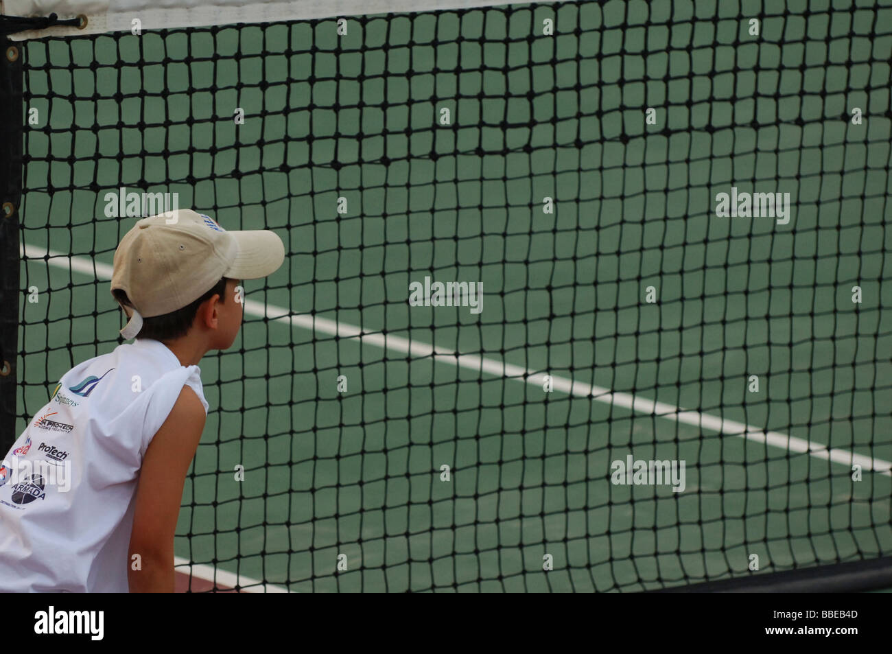 ball catcher boy tennis Stock Photo Alamy