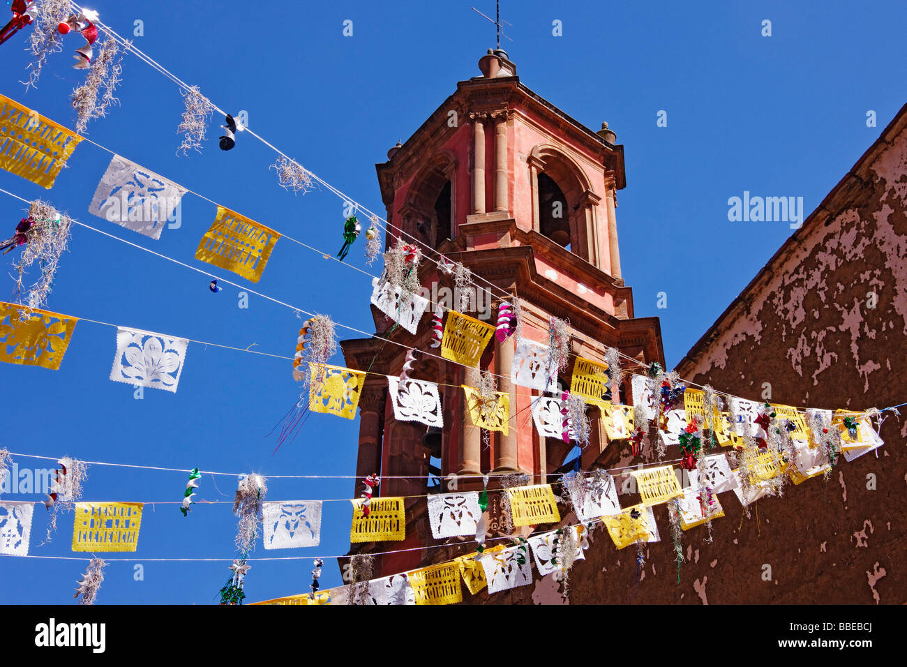 Church of San Pedro, Tzurumutaro, Michoacan, Mexico Stock Photo