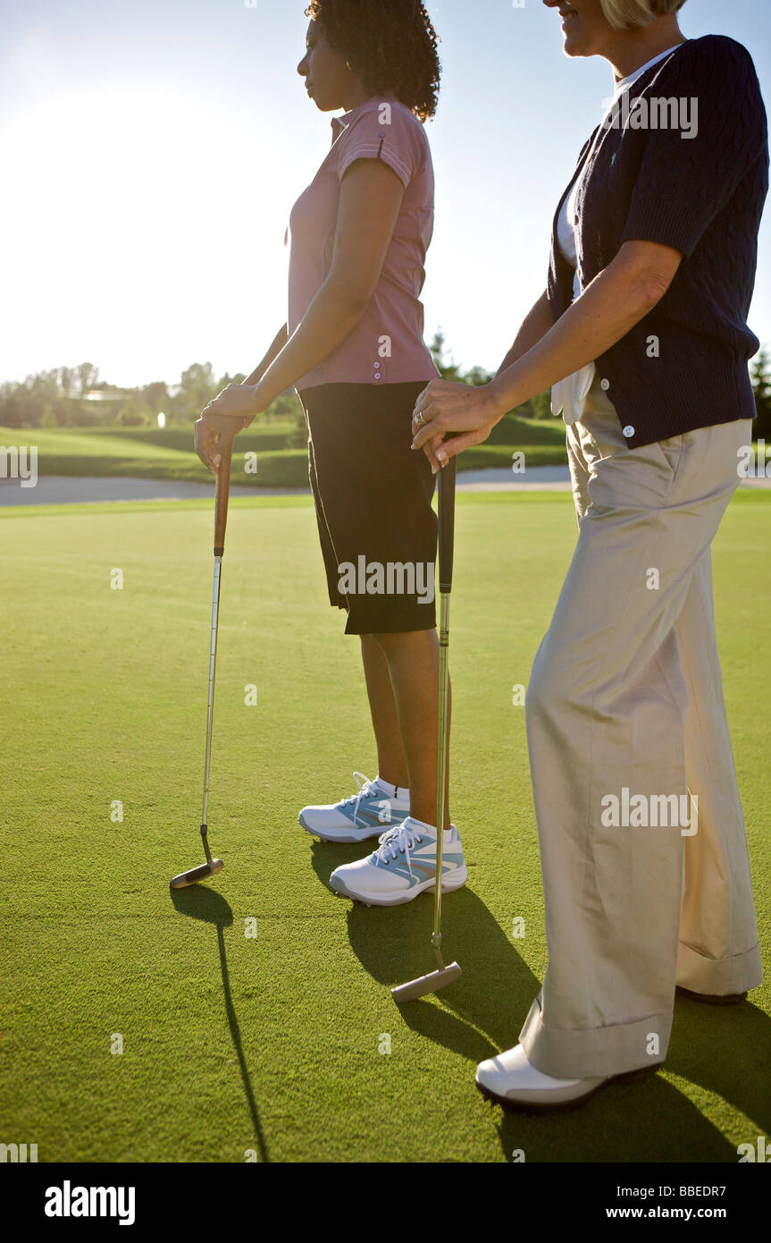 Friends Playing Golf, Burlington, Ontario, Canada Stock Photo