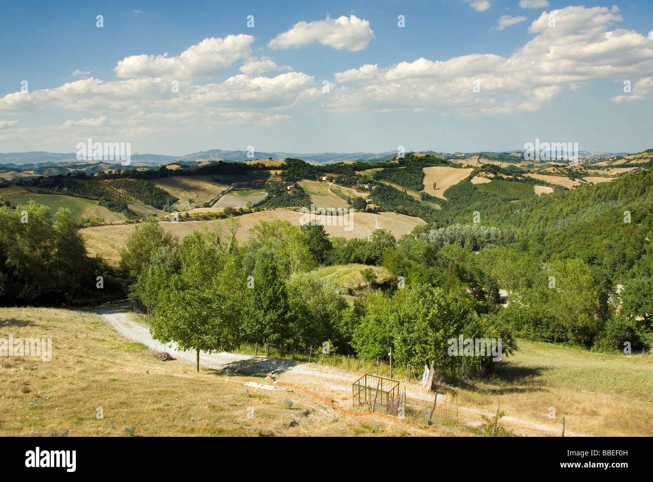 Landscape of Le Marche region of Central Italy Stock Photo