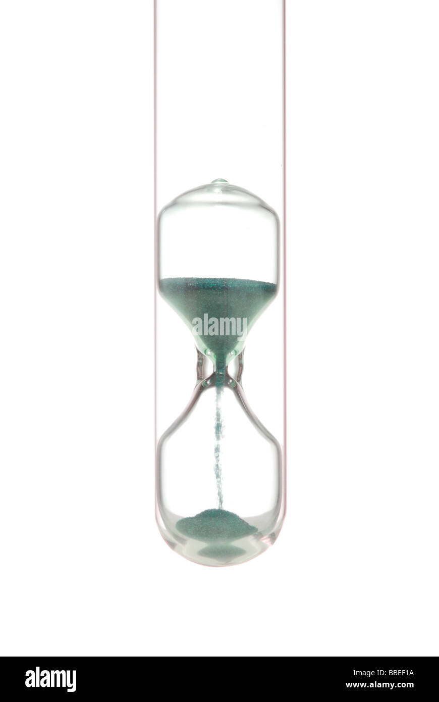 Hourglass in a test tube, symbolic image for the analysis of time Stock Photo