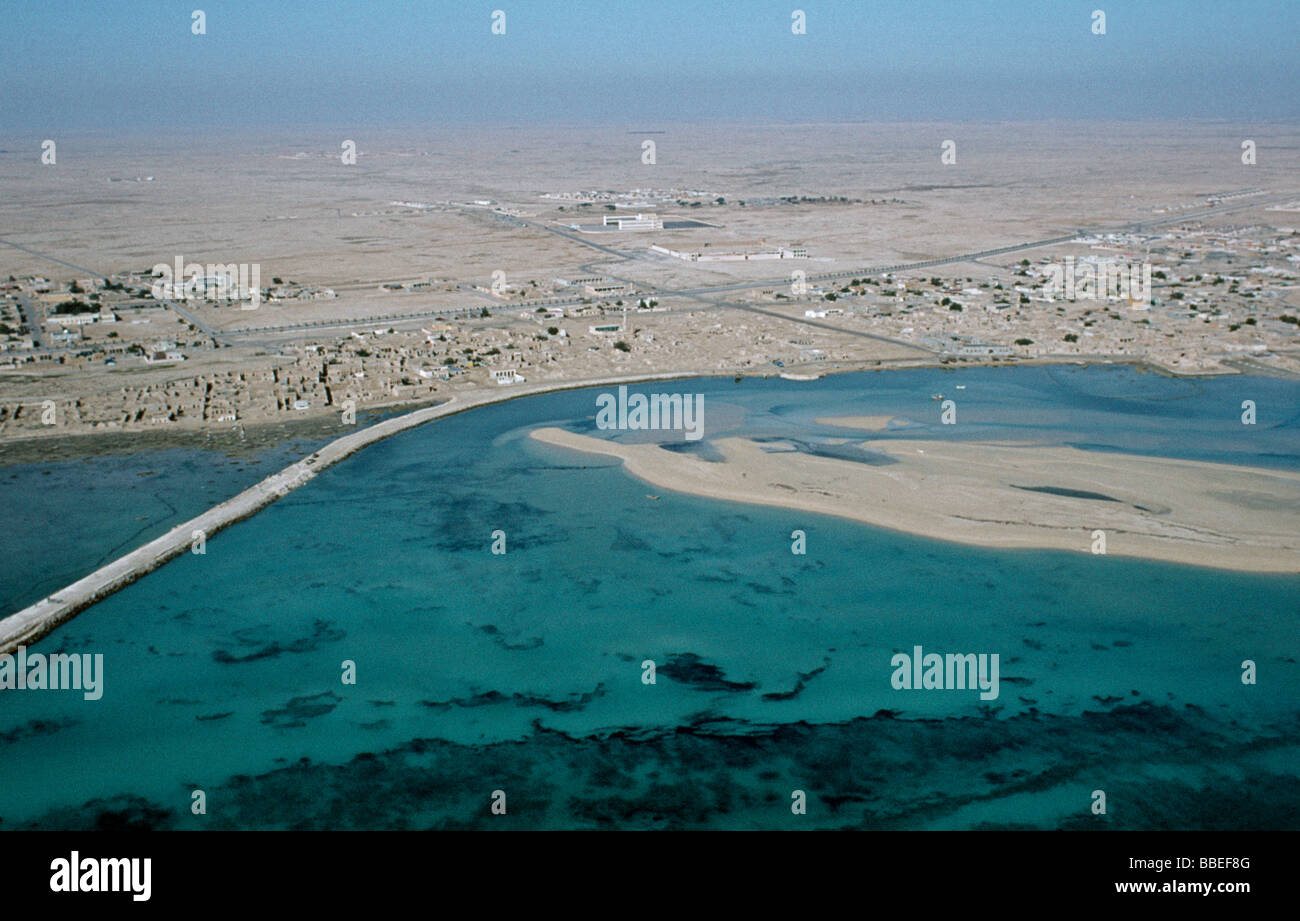 QATAR Middle East Gulf State Architecture Coastal Town with desert