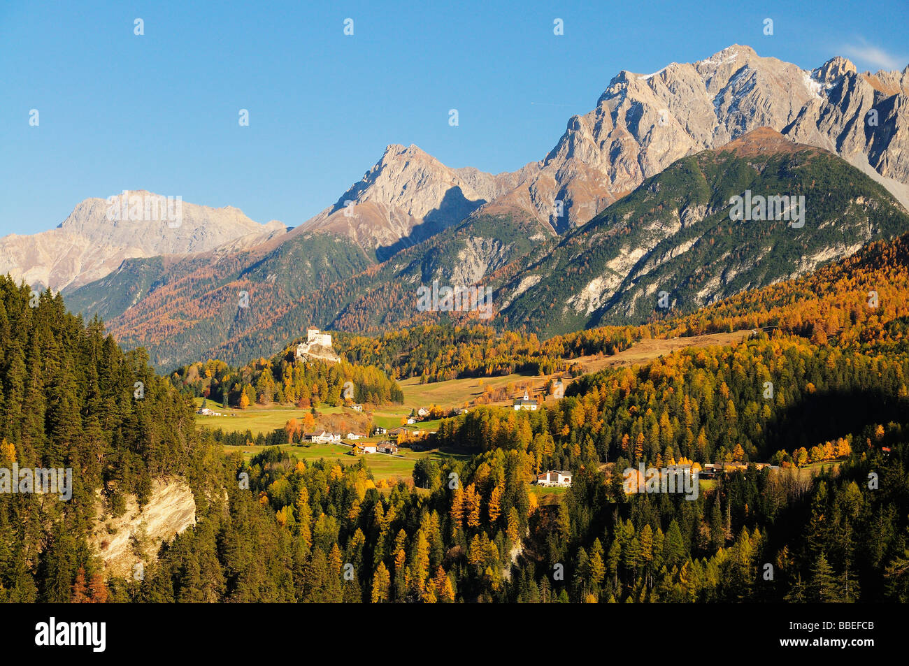 Forest And Mountains, Piz Lischana, Scuol, Switzerland Stock Photo - Alamy