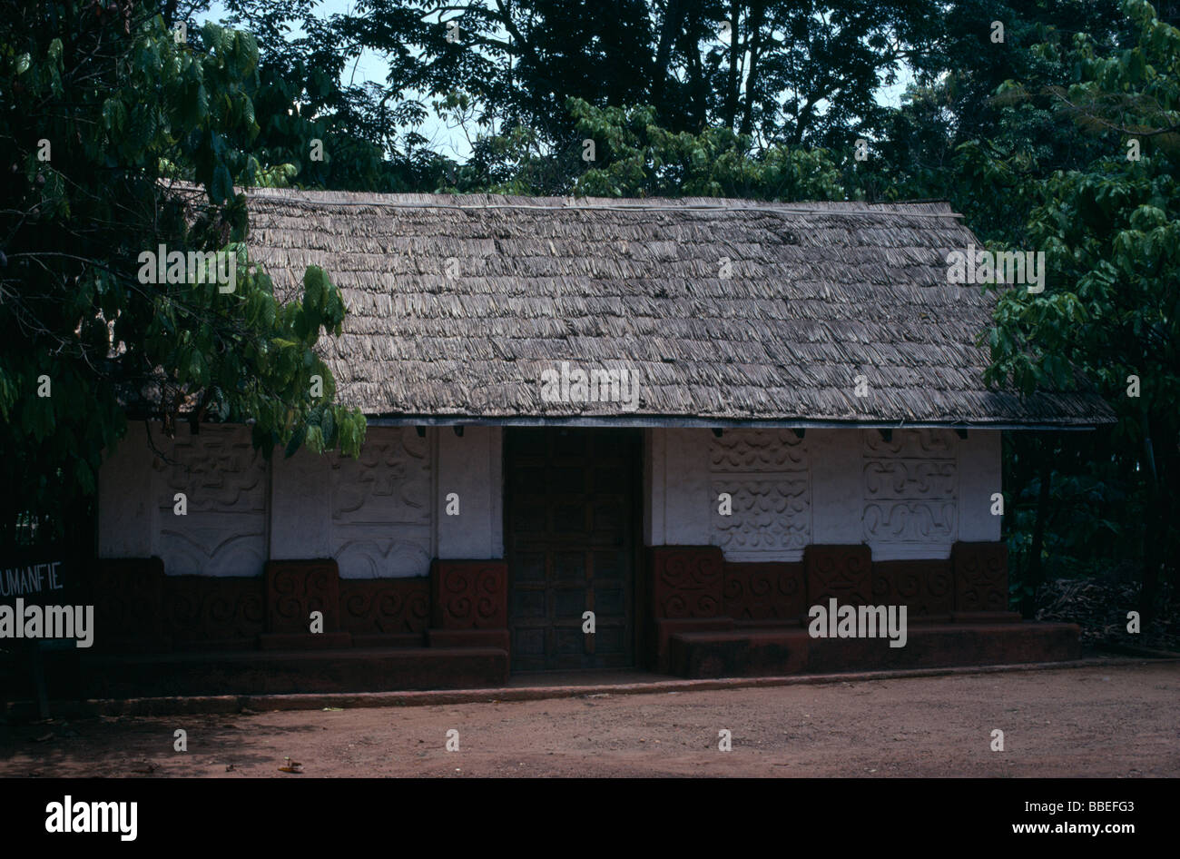 GHANA West Africa Ashanti Village Traditional thatched house with