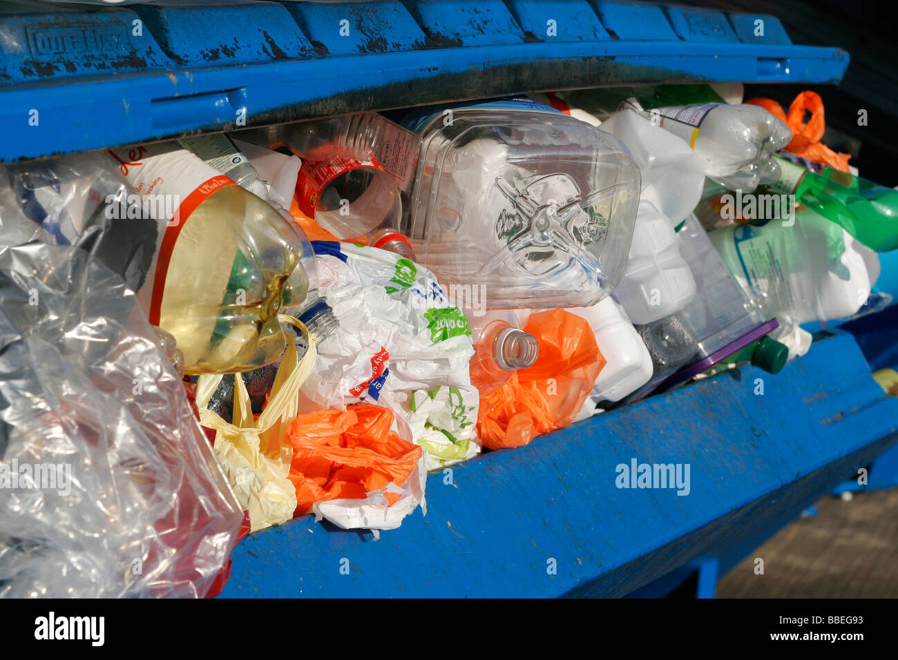 ENVIRONMENT Green Issues Recycling Plastic cartons, bags and packing in