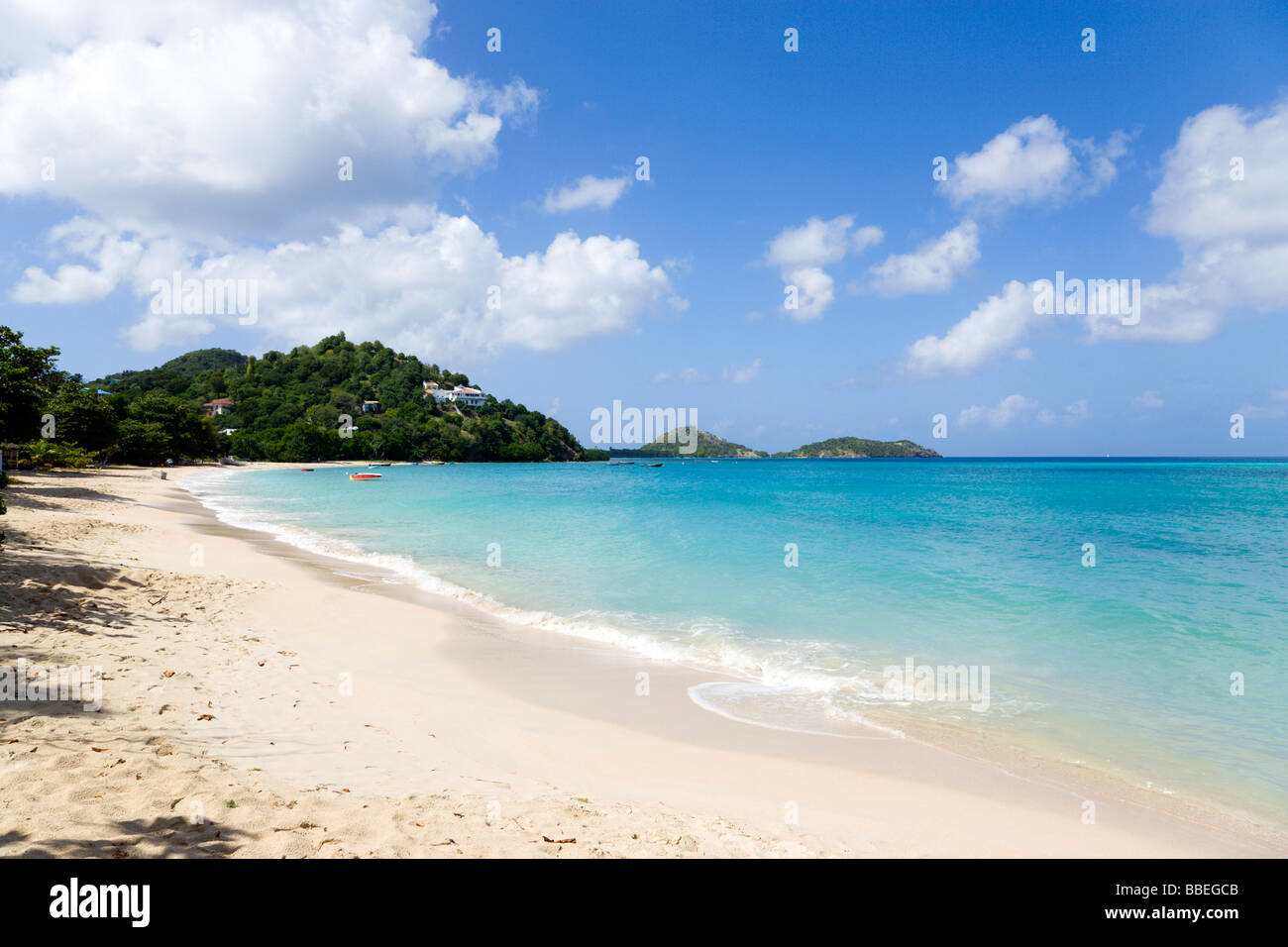 WEST INDIES Caribbean Grenada Carriacou Clear blue water Paradise Beach in L'Esterre Bay with 