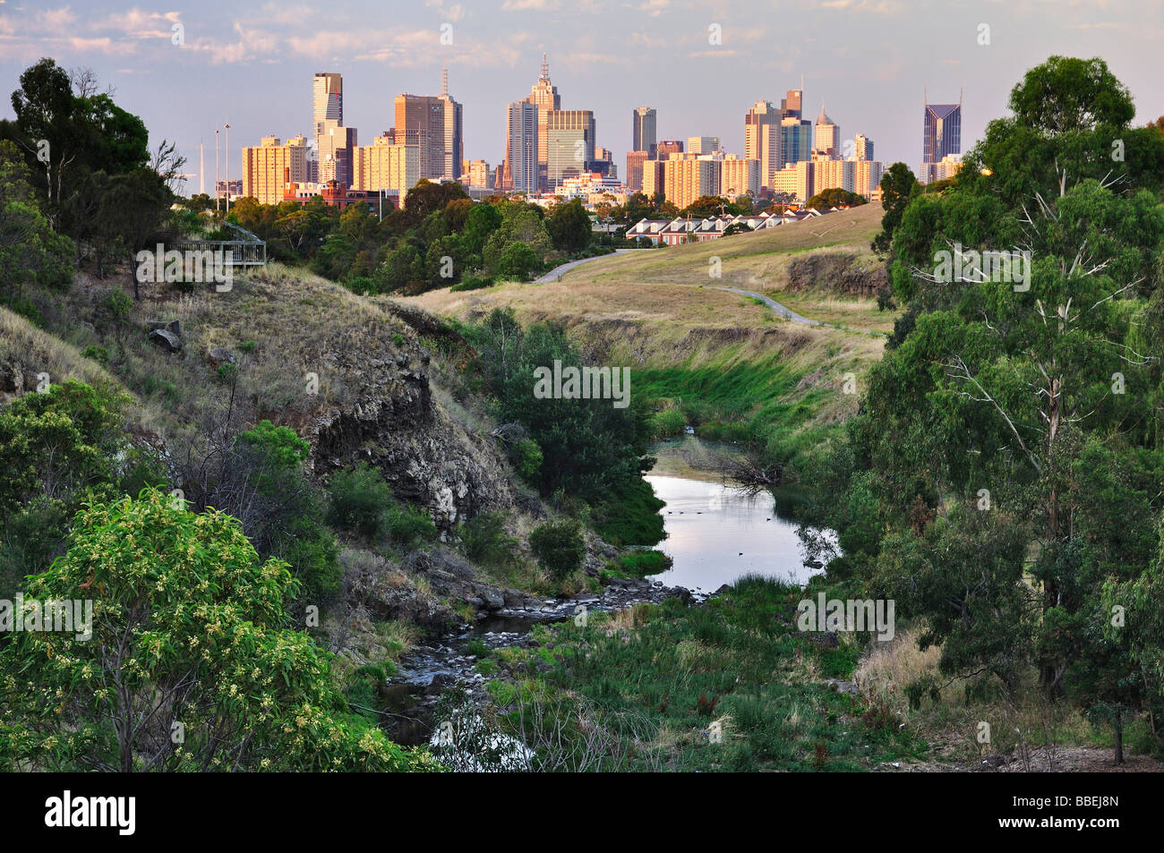 Merri Creek, Westfield Reserve, Melbourne, Victoria, Australia Stock Photo