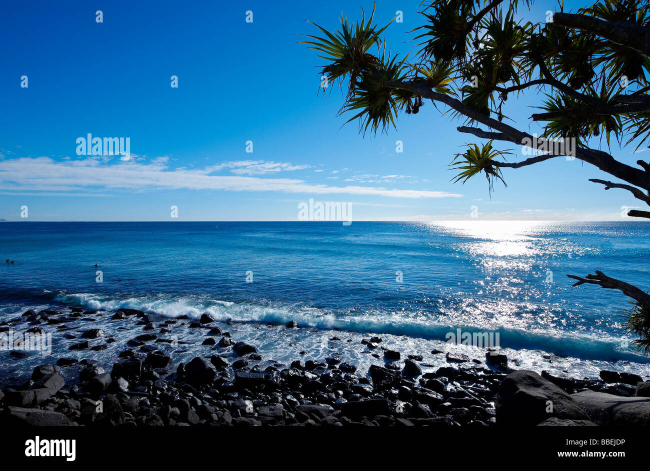 Burleigh Heads coastline Queensland Gold Coast Australia Stock Photo