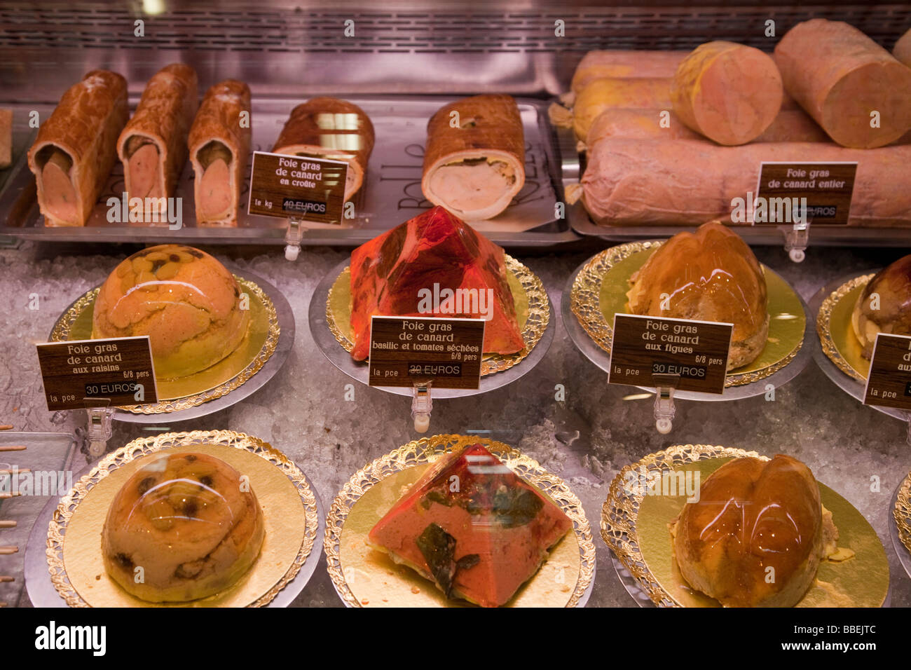 Foie gras pate in Les Halles de Lyon Paul Bocuse Gourmet market ...