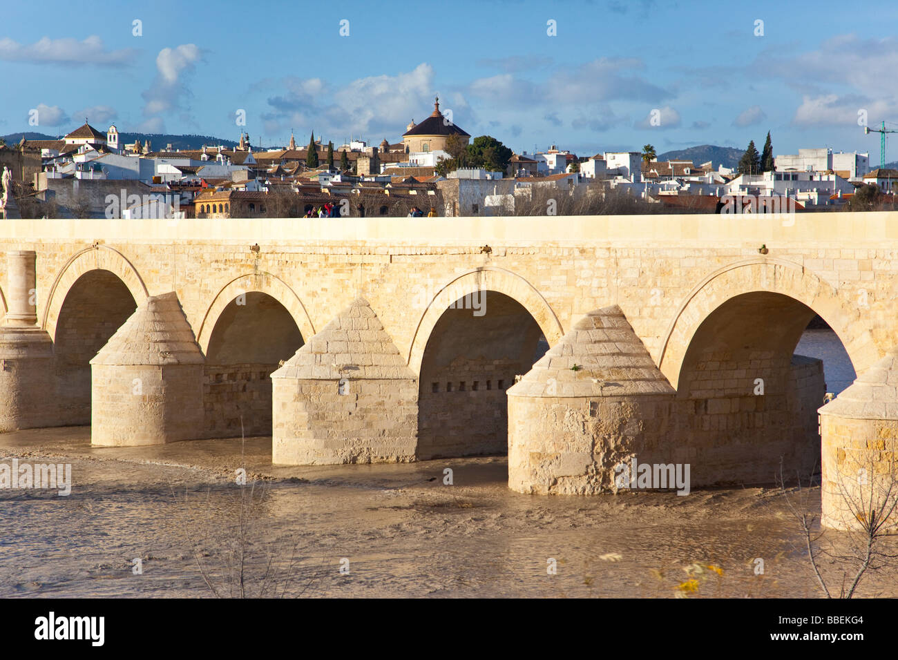 Puente Romano or Roman Bridge over the Guadalquivir River in Cordoba Spain Stock Photo