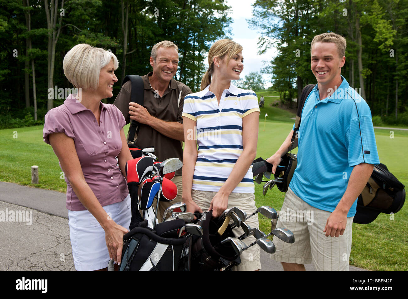 Couples at Golf Course, Burlington, Ontario, Canada Stock Photo