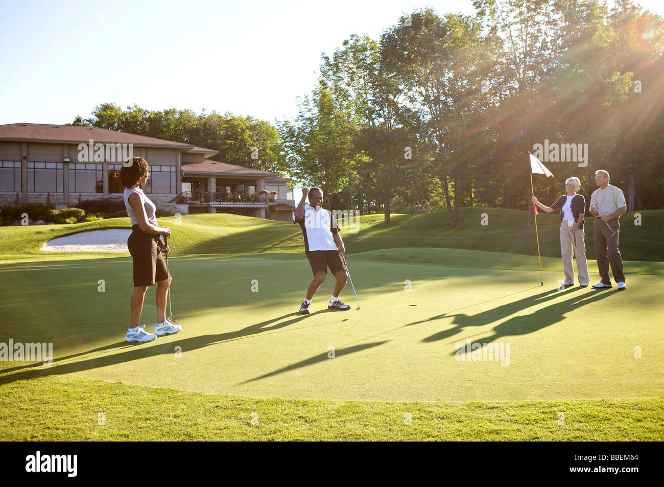 Couples Golfing, Burlington, Ontario, Canada Stock Photo