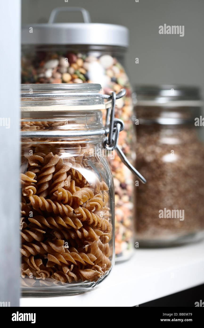 Dry Ingredients in Glass Jars Stock Photo Alamy