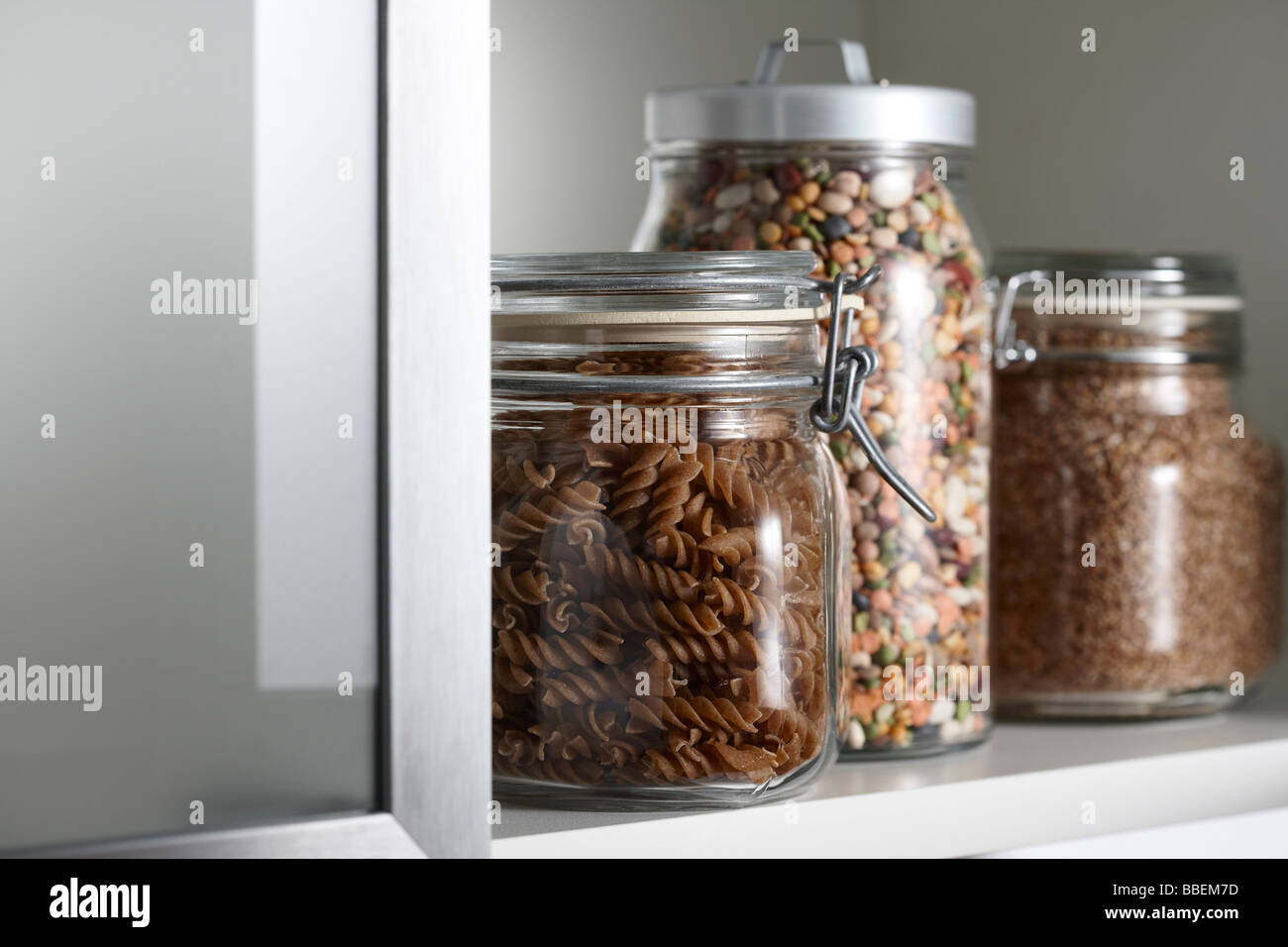 Dry Ingredients in Glass Jars Stock Photo Alamy