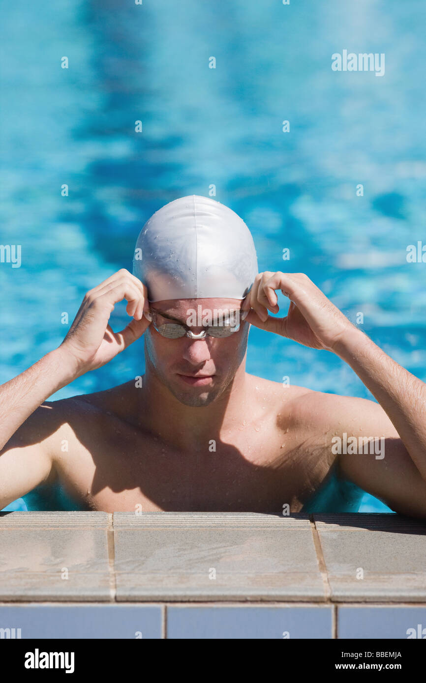 Australian athlete wearing protective gear Stock Photo