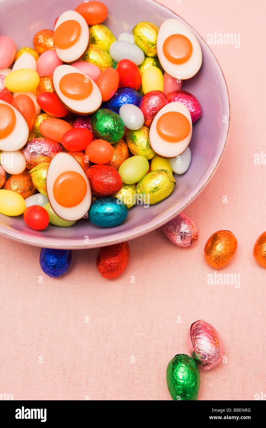 Bowl of Easter Candy Stock Photo Alamy